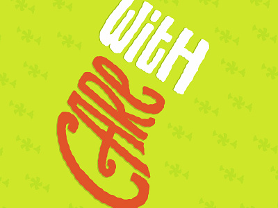 With Care candy christmas hand lettering lettering stocking type typography vector