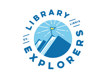 Library Explorers logo books brand branding design identity library logo logo design mark reading type