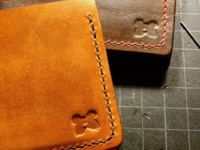 Bearly Leather logo bear design identity leather logo logo design puns wallet