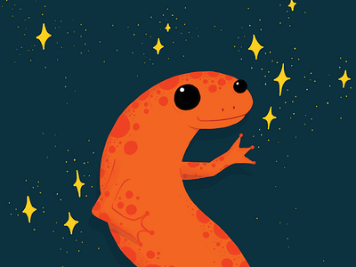 Salamander Sparkles, S 36 days animals character illustration ipad lettering procreate s salamander sparkle stars