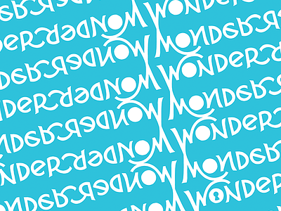 Wonder alice in wonderland design hand lettering lettering pattern vector w wonderland