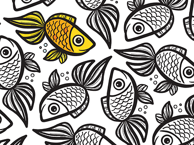Infinite Fish coloring book coloring page fish goldfish illustration pattern seamless tessellation tile