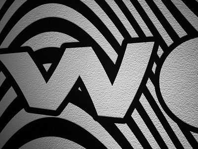 Wonderball Wall Detail art museum black and white event design op art optical art vinyl art wall art wonder wonder wall wonderball