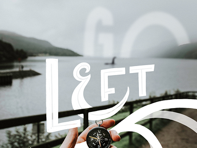 Left-handed Ness / Go Left compass directions hand lettered hand lettering hand type left left handed lettering loch ness