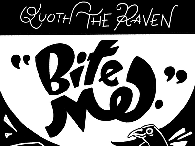 Salemtoberhagen Day 2 bite me edgar allen poe hand type handlettering illustration inktober lettering nevermore poe poem procreate the raven
