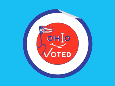 Voted. columbus election franklin county graphic icon motion ohio voting wink
