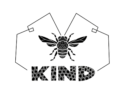 Bee Kind bee bees design graphic graphic design hand lettering honeybee icon illustration insect lettering