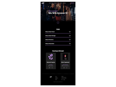 Dash Hack 2022 - Contact Us full page design ui ux web design webflow
