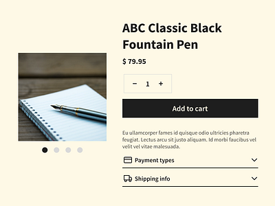 Fountain pen product card