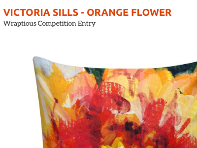 Orange Flower Painting acrylic cushion flowers orange painting