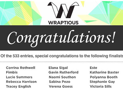 Congratulations Wraptious Cushion Competition