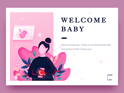 520-Welcome Baby baby characters design illustration love mother pregnant ui woman