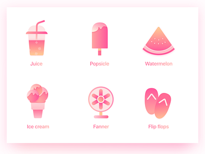Summer icon app cream ice icon juice pink summer ui