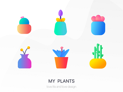 My Plants color icon illustration nature plant shap