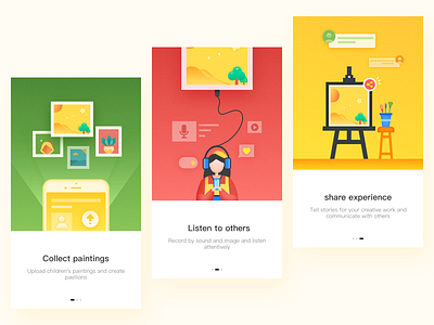 Painting App Onboarding app color design drawing guide illustrations onboarding painting picture ui