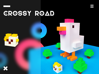 3D practice for CROSSY ROAD 2.5d 3d design illustrator magicavoxel ui
