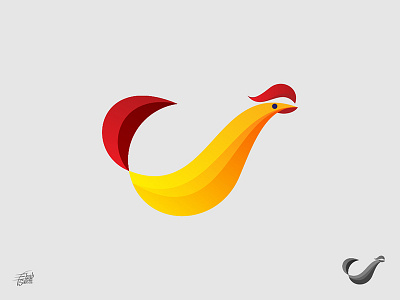 Rooster bird idintity illustration logo mark painting rooster
