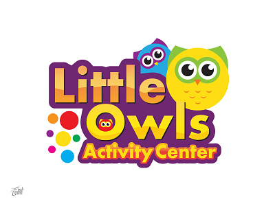 Littleowls activity center branding logo mark owls