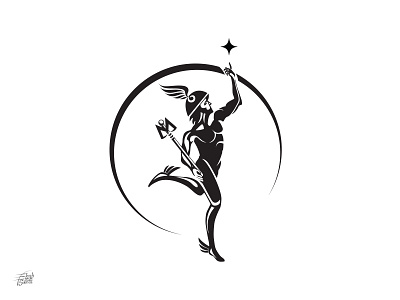 Mercury branding character flying god illustration logo mercury