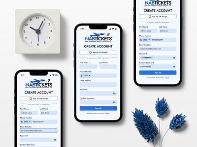 Sign Up Page (Mobile View) - Flight Booking Web Application ✈️ app branding design graphic design illustration logo registration sign up page typography ui ux vector web application website