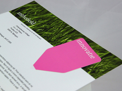 Inthefield - visual identity business card graphic design grass letterhead logo pink visual identity