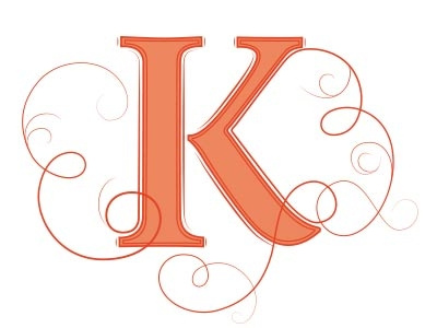 K k kay letter logo type typography