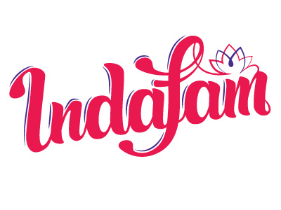 Indafam Logo branding digital type jewellery logo lotus purse type typography