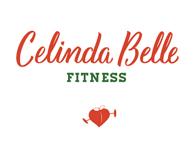 Celinda Belle Fitness concept fitness hand drawn lettering logo peach wip workout