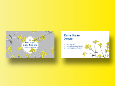 Cape Canola Business Cards bee business business cards canola cards corporate flowers identity stationary yellow