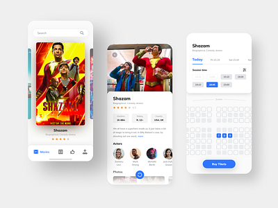 Cinema Ticket App app booking cinema clean iphone iphone12 minimal movie order shazam ui ux