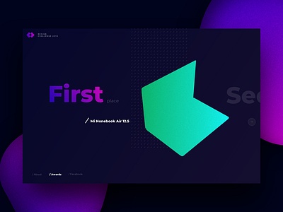 List of prizes challenge dark desctop gradient noise ui ux
