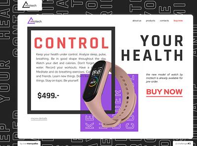 Smart Watch Landing Page branding design illustration landing page logo typography ui ux