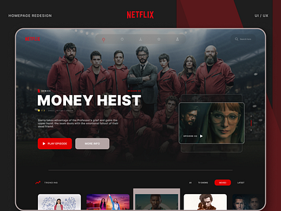 Netflix website UI redesign landing page
