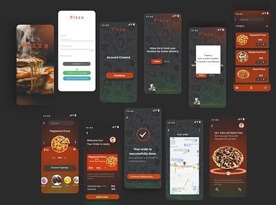 Pizza app design ui uiux ux