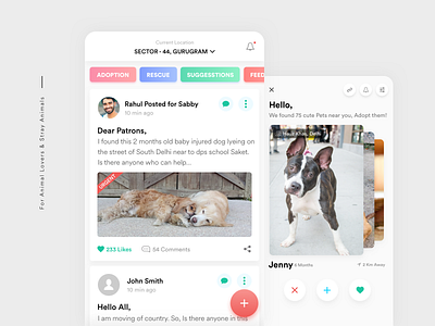 Let It Wag - app for Animal Lovers animal app design app design let it wag app ui ux design