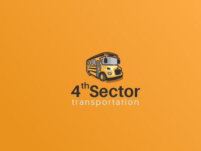 4th Sector Transportation Logo Design concept branding bus design icon illustration logo orange school transportation vector wheels