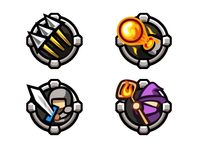game icons arrow cannon command game icon mage warrior