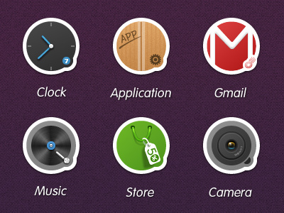 QQpro part.2 app application camera clock gmail icon music store