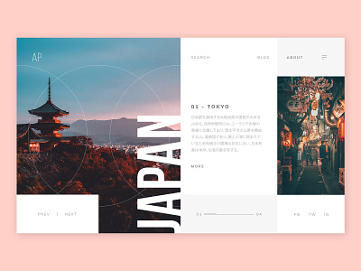Japan Traveling Minimalism Web Design Concept