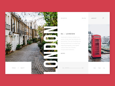 London Traveling Minimalism Web Design Concept