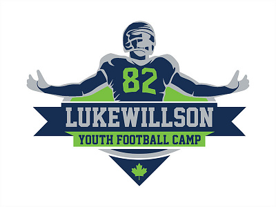 Luke Willson Youth Football Camp Logo Design branding logo sports