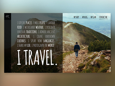 I Travel. - Traveling Blog Design adobe xd blog graphic design invision ui ui design ux uxui vlog web design wordpress