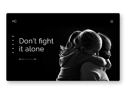 Don't fight it alone - Depression Therapy Concept Website design flat modern ui ui ux design ux ui ux design web design website