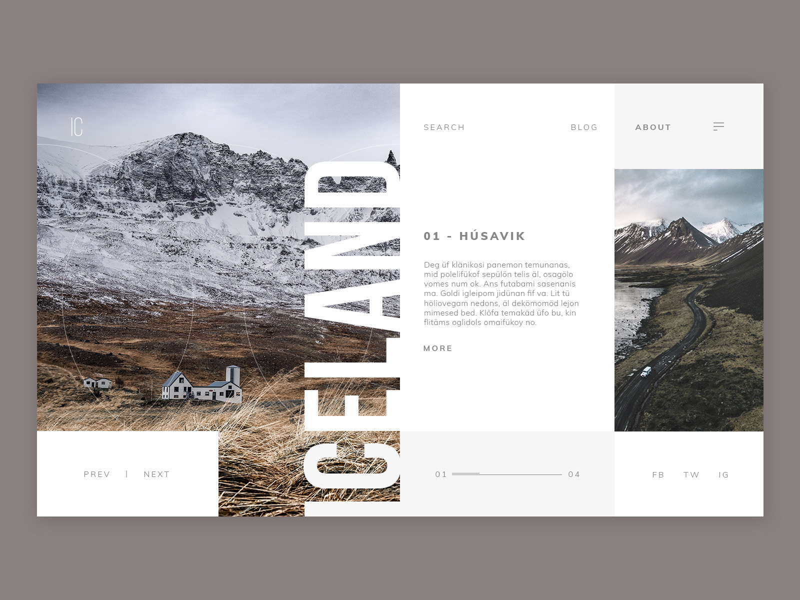 Iceland Website Concept Minimalist UX Design by Ashley Carre | Visual ...