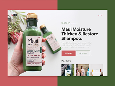 Organic Shampoo Minimalist Web Design Concept branding flat minimalist modern trendy ui ux design web 3.0 web design