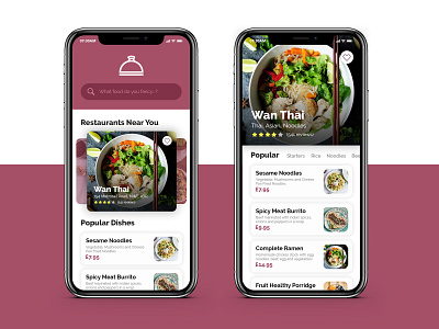 Dinner Bell - Minimalist Food Delivery and Takeaway App app flat minimal app minimalist modern trendy ui ux design ux designer uxdesign