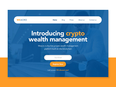 Crypto Wealth Management Company - Web Concept branding clean concept crypto fin tech finance fintech flat minimalist modern startup trendy ui ux ux design web web design web design and development