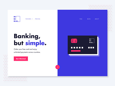 Minimal Simple Banking - Landing Page Concept concept concept design flat landing page design landingpage minimalist modern trendy typography ux ux design uxui vector web design web designer