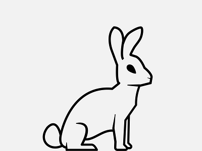 Rabbit line art graphic design illustration lineart vector