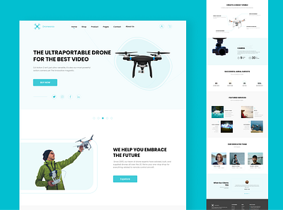 Droneorzo - Drone Landing Page aerial air camera drone drone camera drone landing page drone shot drone ui drone web design drone website drone with camera sales ecommerce fly hero section home page landing page trending web design website